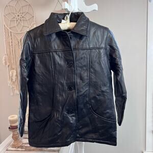 Tudor Court Vintage Patchwork Leather Jacket women's Sz S Petite classic SI-776